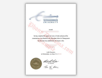 Erasmus University - Fake Diploma Sample from Netherlands